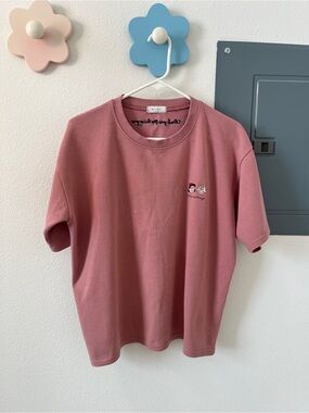 Dusty Rose Charlie Brown Cartoon Tee (OS)